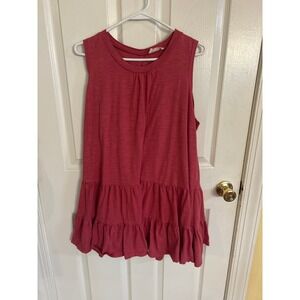 Altar'd State Red Sleeveless Ruffled Skirt  Dress Size Large‎